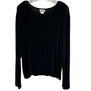 Western II Connection Basic Black Long Sleeve Top Plus Size 1X NWT